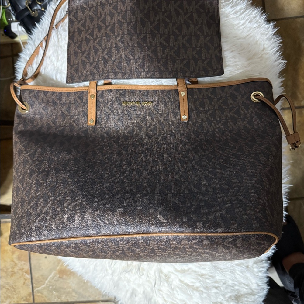 Michael Kors Collection Brown Monogram Tote